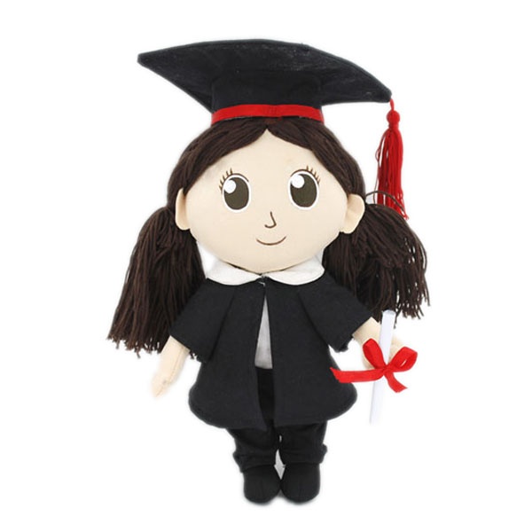 Girl Graduation Plush Doll, 10 inches