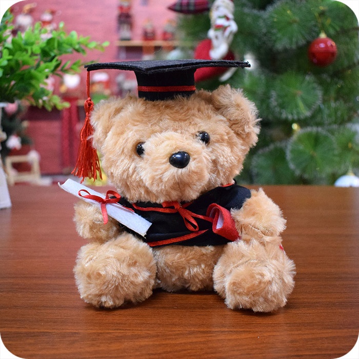 Graduation Bear Stuffed Toy with Cap and Gown, 7 inches