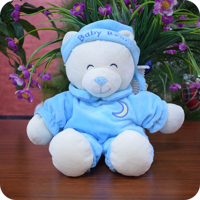 Cute Bear Baby Plush Toy Soft Gift Newborn Boys Girls Comfort Sleeping Toy, 12 inches