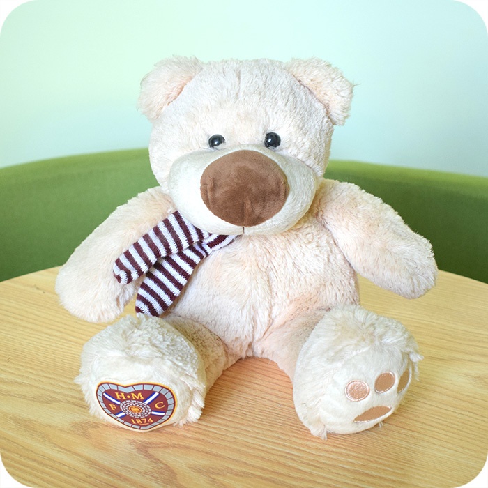 Cuddly Plush Sitting Bear with Printing and Embroidery, 8 Inch