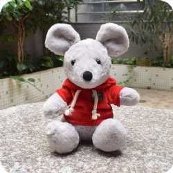 Stuffed Plush Animal Mouse with Hoodie, 10 inches