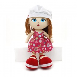 Cuddly Soft Plush Rag Doll, 12 inches