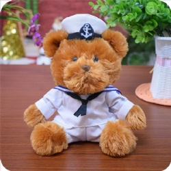 Plush Navy Teddy Bear, 8 inches