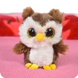 Long Fur Owl Plush Animal Toy, 5 Inch