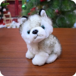 White Soft Huskie Stuffed Animal Dog Plush Toy