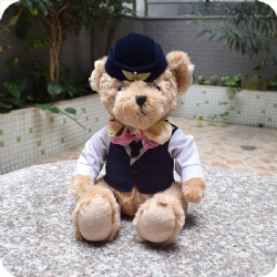 Flight Attendant Teddy Bear, 10 inches