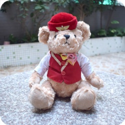 Flight Attendant Teddy Bear, 10 inches